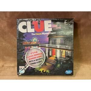 Hasbro CLUE: Classic Mystery Game, Mansion Murder w/2nd Crime Scene-NEW, SEALED
